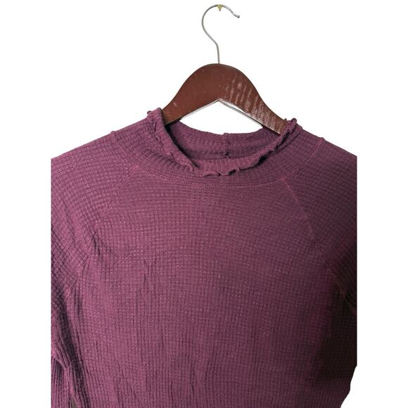 Intimately FREE PEOPLE Skyline Thermal Long Sleeve Plum/maroon Medium - Picture 2 of 4